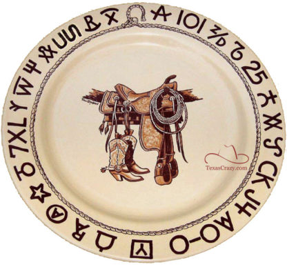 Boots and Saddle pattern 11 inch dinner plate # 01