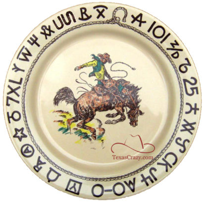 Westward Ho Rodeo pattern 11 inch dinner plate # 01