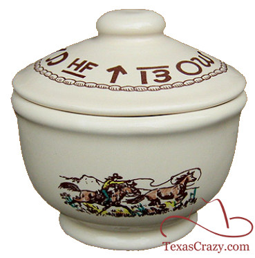09 rodeo pattern 5 inch sugar bowl with lid