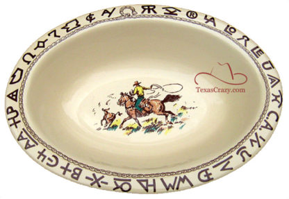 11 rodeo pattern 12 1/2 x 9 1/2 inch oval serving bowl