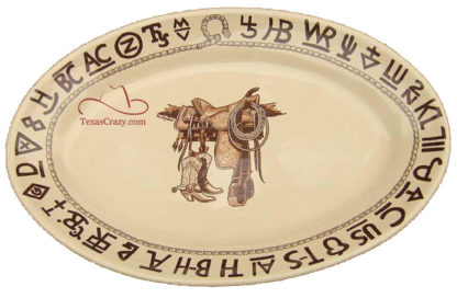 Boots and Saddle 16 inch oval serving platter # 13