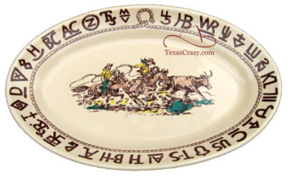 13 rodeo pattern 16 inch oval serving platter