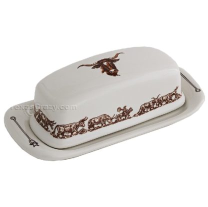 longhorn pattern butter dish 18