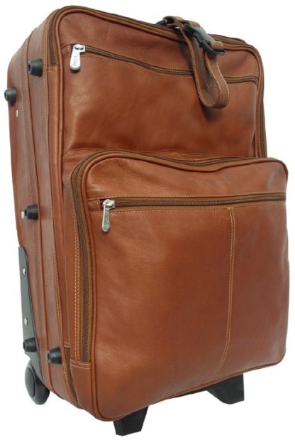 2020 saddle leather upright wheeled suitcase