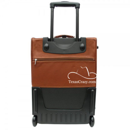 2021 saddle leather rolling suitcase back