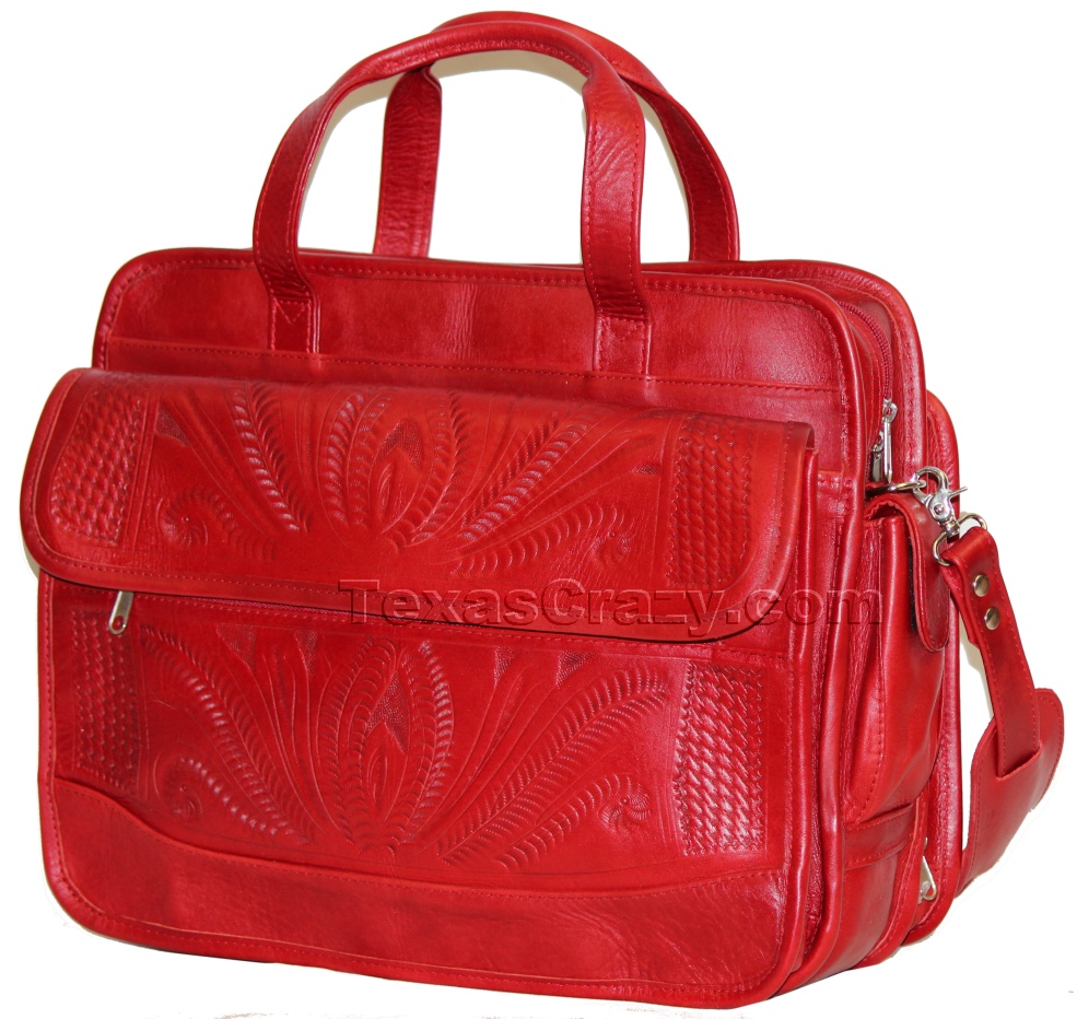 Buy Hand Tooled Leather Laptop Computer Travel Bags 253