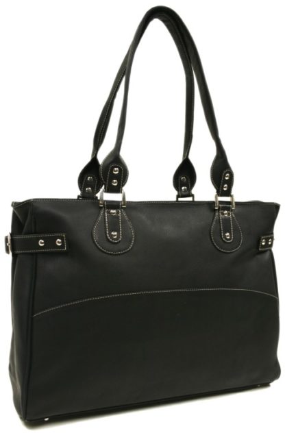 Womens Leather Computer Laptop Tote - Image 3