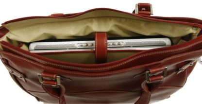 Womens Leather Computer Laptop Tote - Image 7