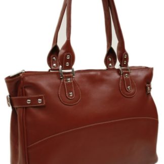2758 leather Texas laptop tote in red