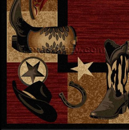 Western Boots 5 x 8 Area Rug