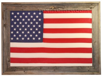 3 x 5 us flag framed in light barnwood
