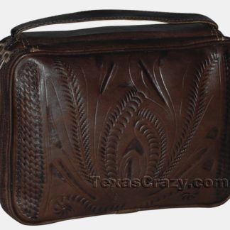 458 brown hand tooled leather bible cover