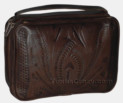 458 brown hand tooled leather bible cover