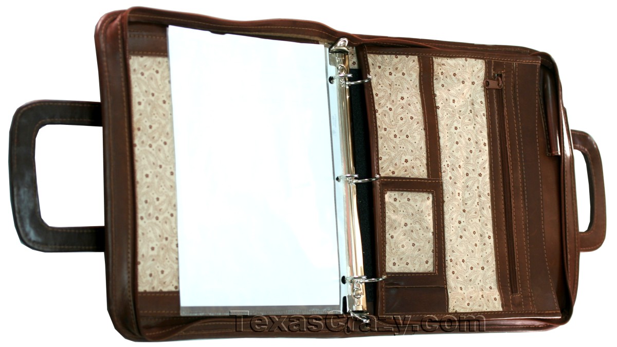 Buy Western Tooled Leather Portfolio Binder 572 - Unique Texas Gifts