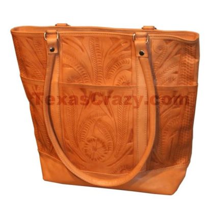 6469 tooled leather shopping tote