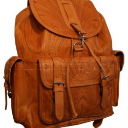 784 Extra Large Tooled Leather Backpack