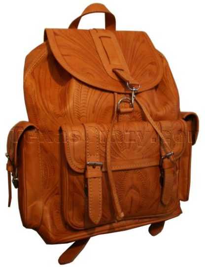 784 Extra Large Tooled Leather Backpack