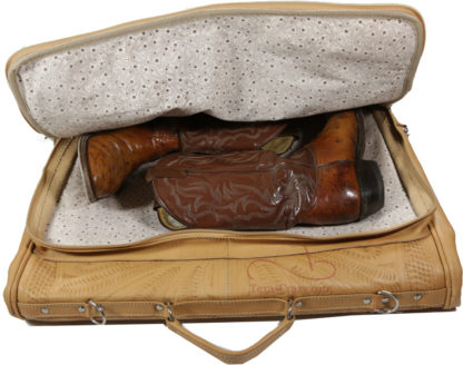 tooled garment bag with boot bag compartment 8058 natural