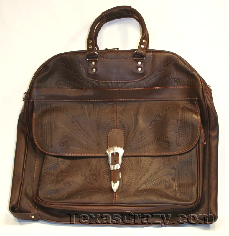 Buy Tooled Leather Garment Bag Texas Luggage 809