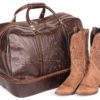 Large Tooled Leather Boot Bag Duffel