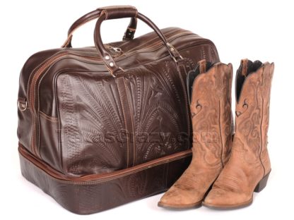 8394 tooled leather boot bag duffel