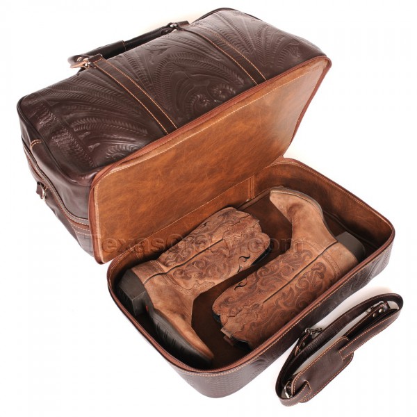 Boot Bag Duffel Large Tooled Leather Western Luggage