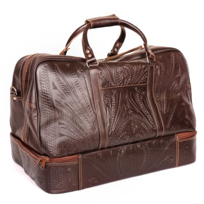 8394 tooled leather boot bag duffel rear view