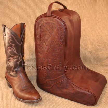 8423 tooled leather boot bag