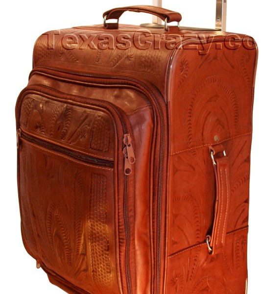 Buy Deluxe Tooled Leather Wheeled Suitcase 8440 Texas Western Luggage