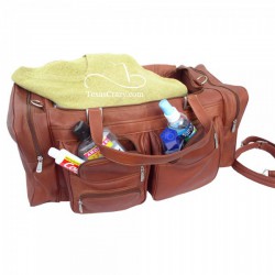 9122 saddle leather deluxe duffel bag loaded
