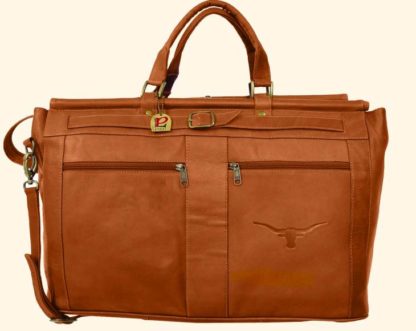 9506 leather carpet bag with die stamp f