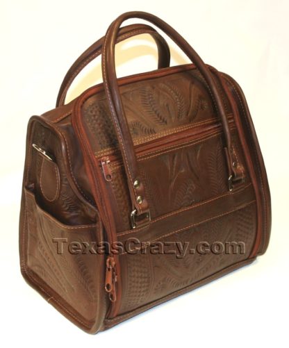 990 dark brown tooled vanity case f