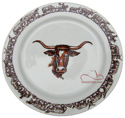 Longhorn Pattern 11 inch china plate # 01