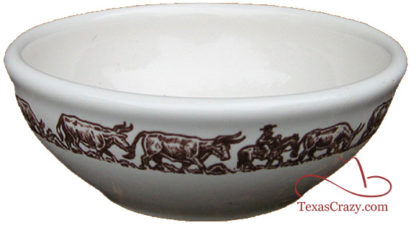 Longhorn Pattern 14 oz soup chili bowl # 02