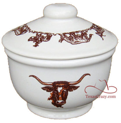 Longhorn pattern sugar bowl with lid # 09