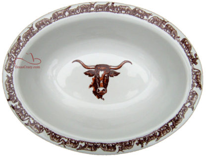 LH11 longhron 12 1/2 x 9 1/2 inch oval serving bowl