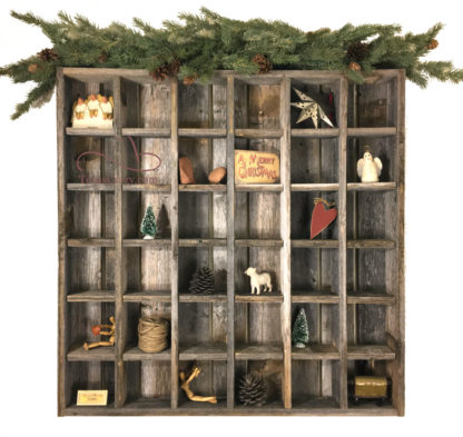 XL Reclaimed Wood Wall 36 Cubby Hole Cubby Christmas