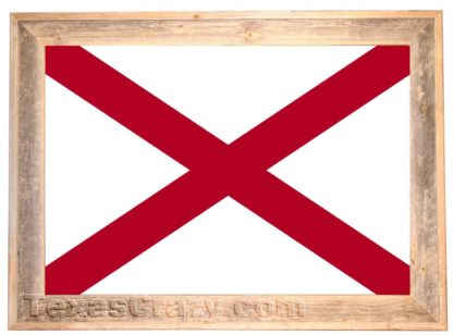 Alabama State Flag Framed in Light Barnwood