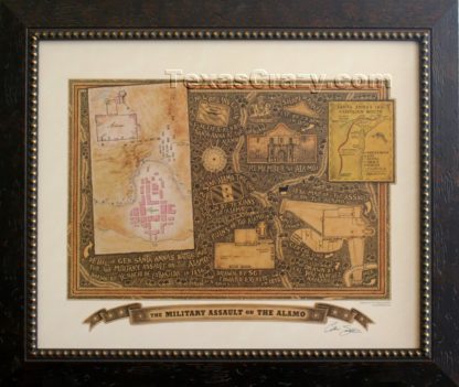 The alamo battle framed print