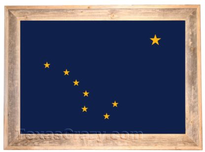 Alaska State Flag Framed in Light Barnwood