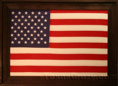 american flag framed dark stained f