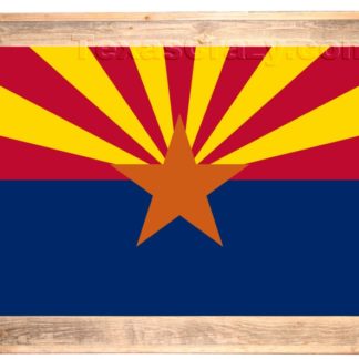 Arizona State Flag Framed in Light Barnwood