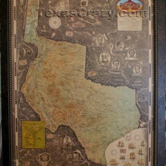 Texas battle map framed