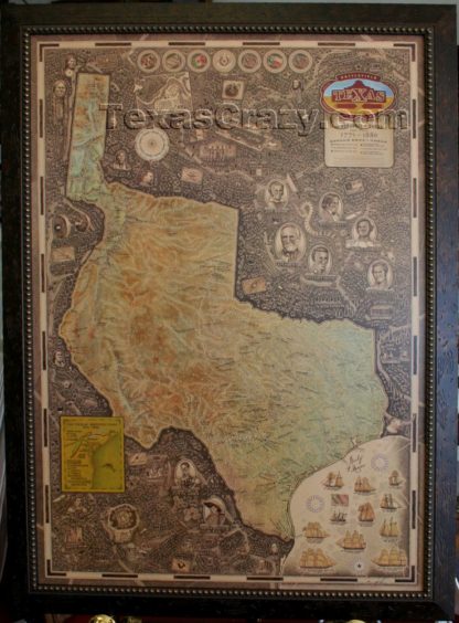 Texas battle map framed