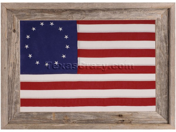 Light Barnwood Framed Betsy Ross Flag