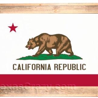 California State Flag Framed in Light Barnwood