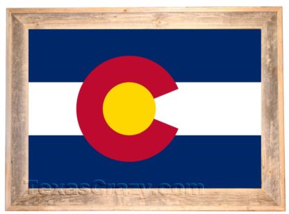 Colorado State Flag Framed in Light Barnwood