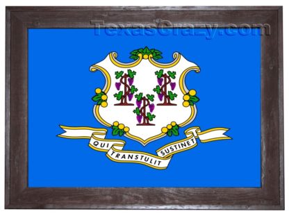 connecticut flag framed dark f