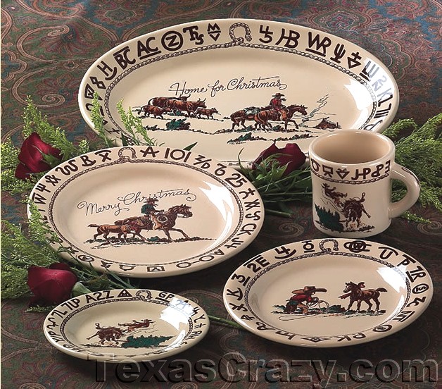 At the Ranch Cowboys & Brands Dinnerware