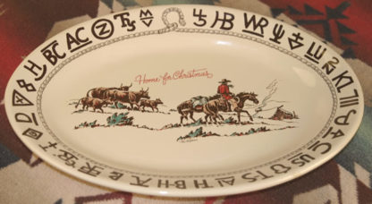 cowboy christmas oval platter f